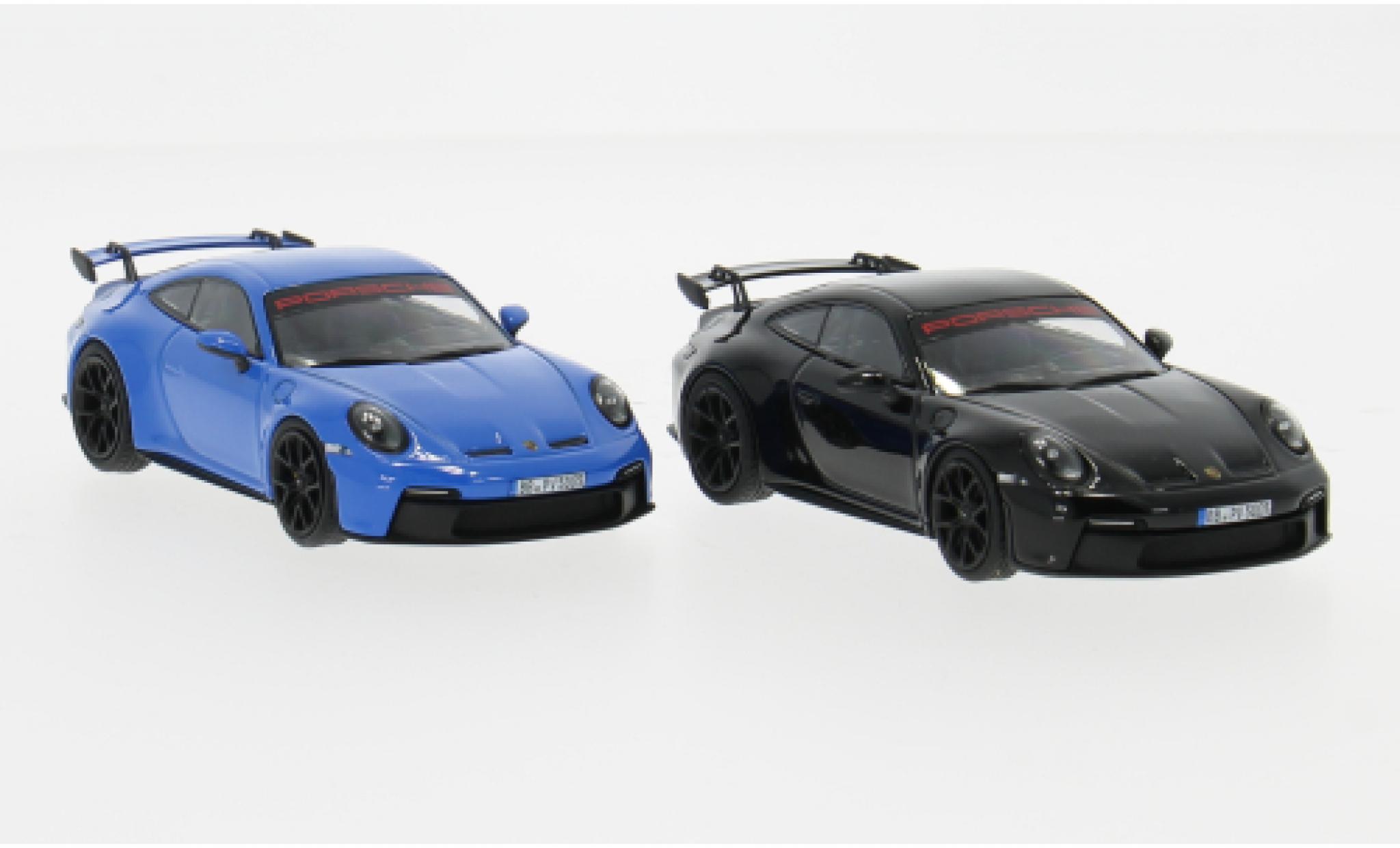 Porsche 992 GT3 1/43 Minichamps 2er Set: 911  blauw/zwart Sport Auto Collection 2021 1:43 modelauto