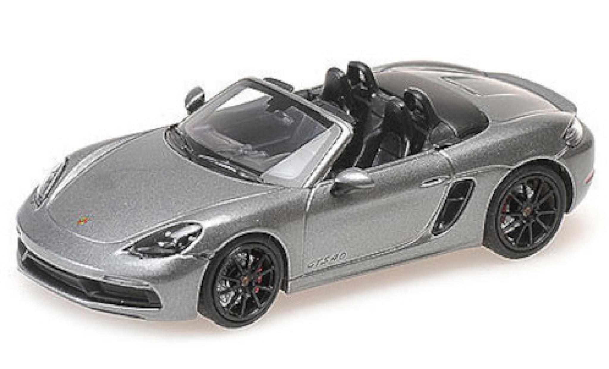 Porsche Boxster 1/43 Minichamps 718 GTS 4.0 (982) metallic grijs 2020 modelauto