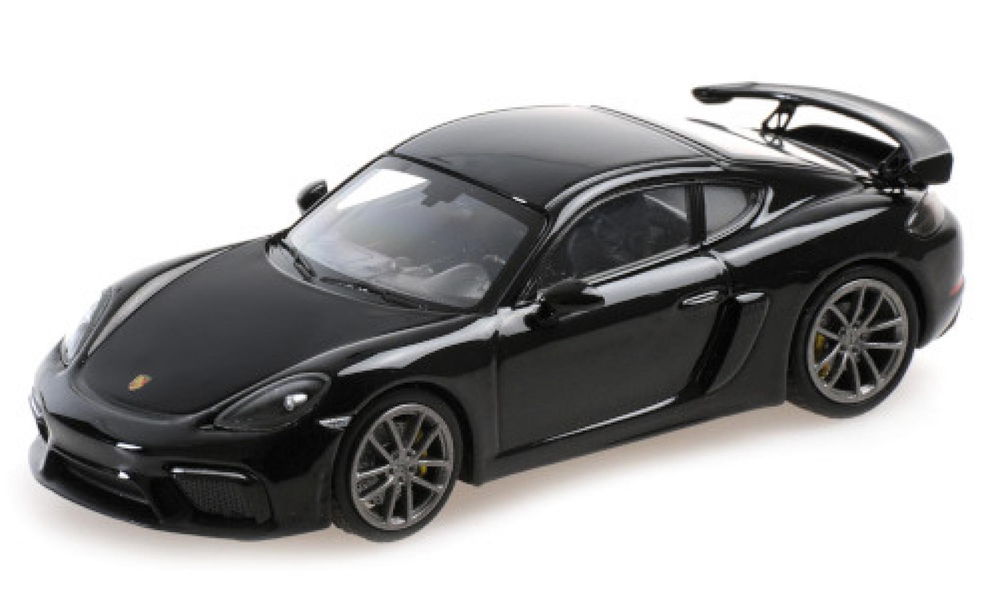 Porsche Cayman GT4 1/43 Minichamps 718 GT4 (982) zwart 2020 modelauto