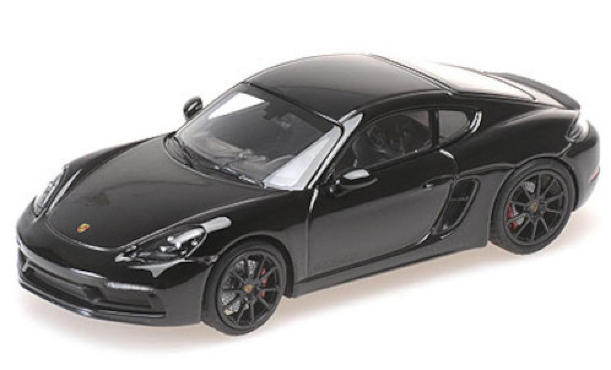 Porsche Cayman GTS 1/43 Minichamps 718 GTS (982) zwart 2020 modelauto