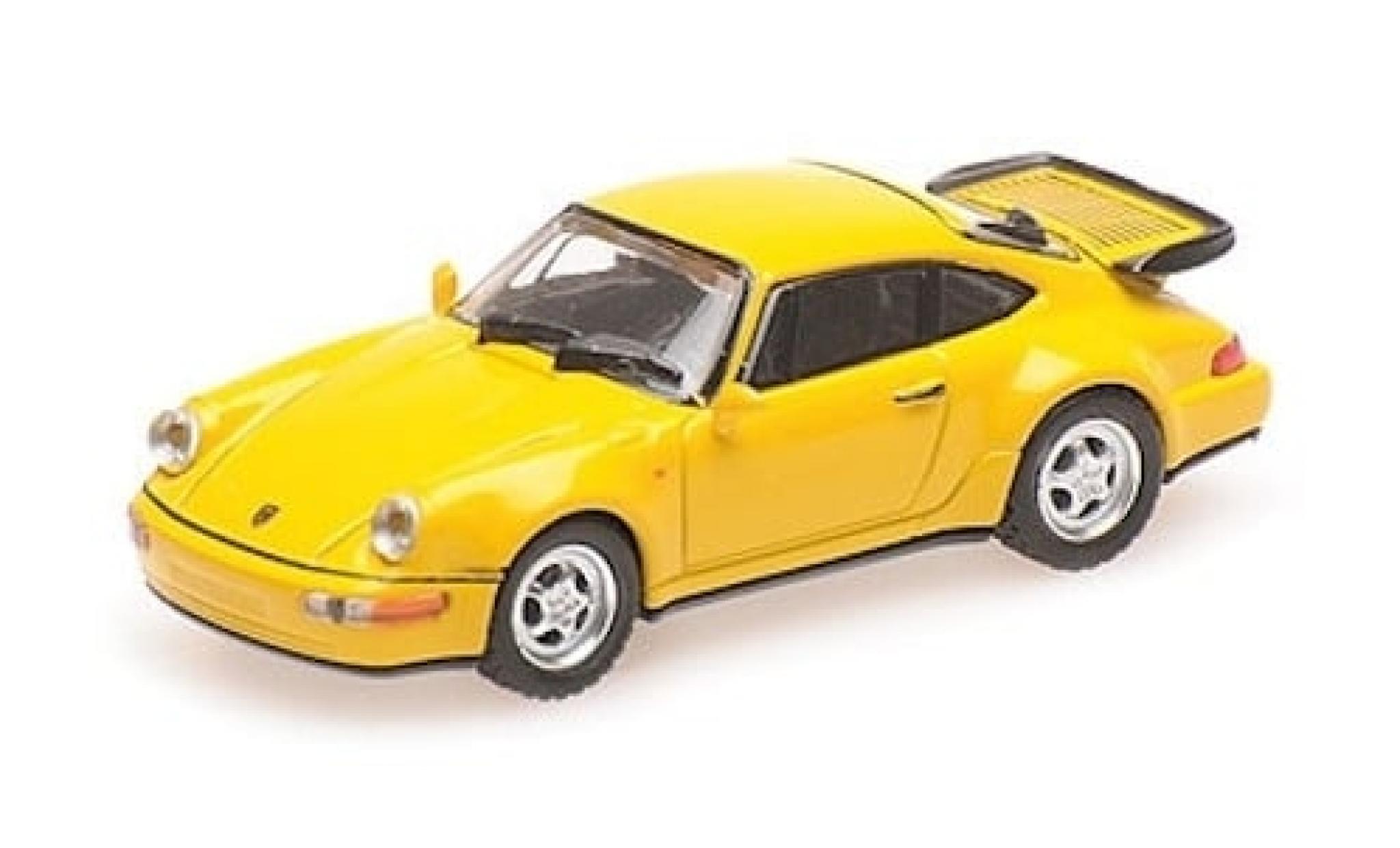 Porsche 964 Turbo 1/87 Minichamps 911  geel 1990 1:87 modelauto