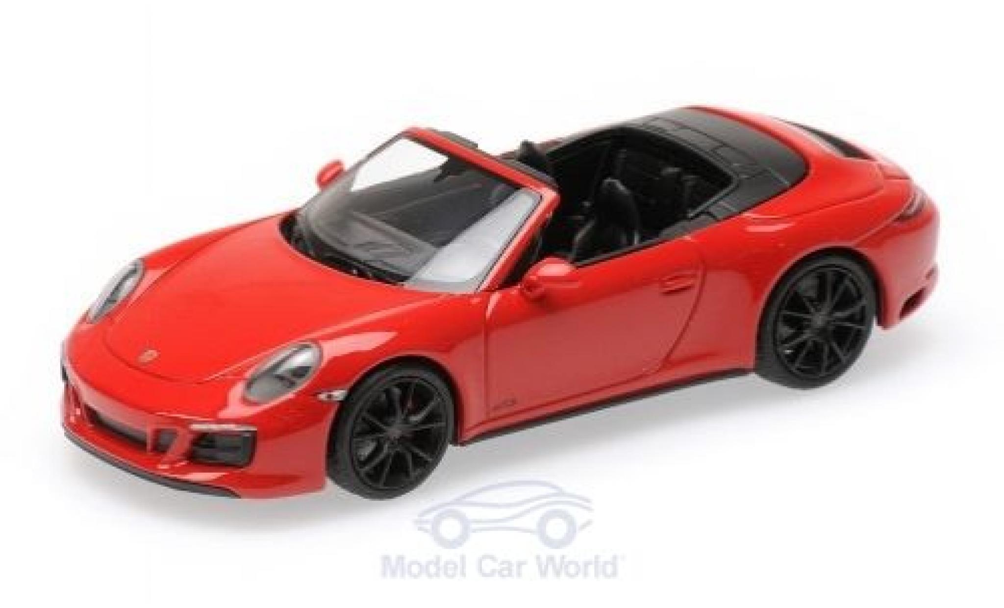 Porsche 991 GTS 1/43 Minichamps 911 (.2) Carrera 4 GTS Cabriolet rood 2016 modelauto