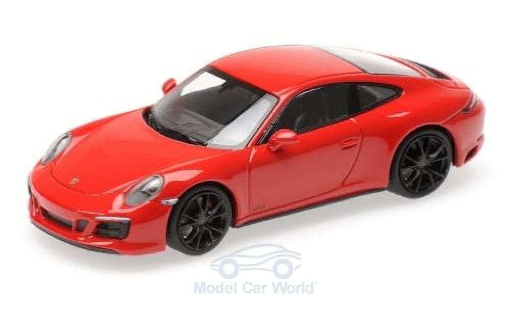 Porsche 991 GTS 1/43 Minichamps 911 (.2) Carrera 4 GTS rood 2017 modelauto