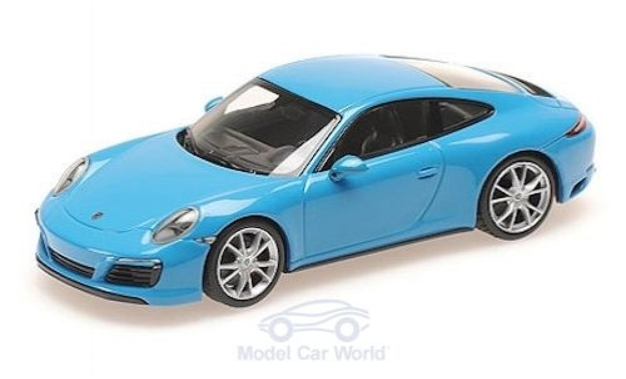 Porsche 991 4S 1/43 Minichamps 911 (.2) Carrera 4S blauw 2016 modelauto