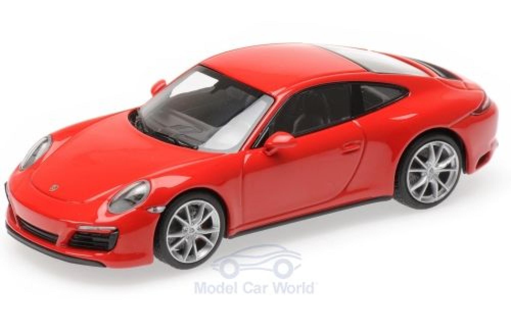 Porsche 991 4S 1/43 Minichamps 911 (.2) Carrera 4S rood 2016 modelauto