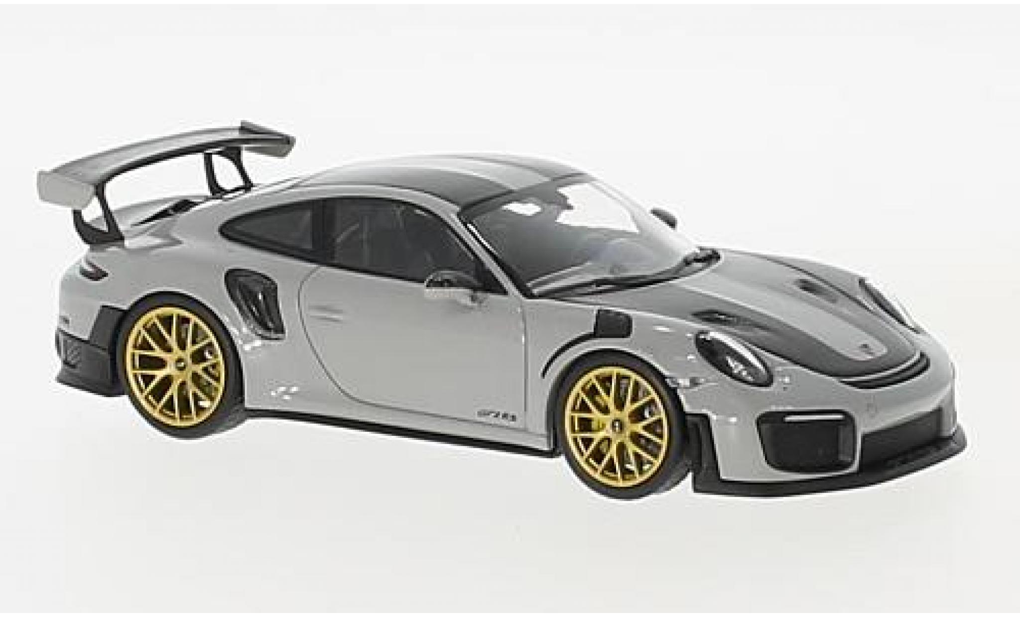 Porsche 991 GT2 RS 1/43 Minichamps 911 (.2) GT2RS grijs/carbon 2018 Weissachpaket modelauto