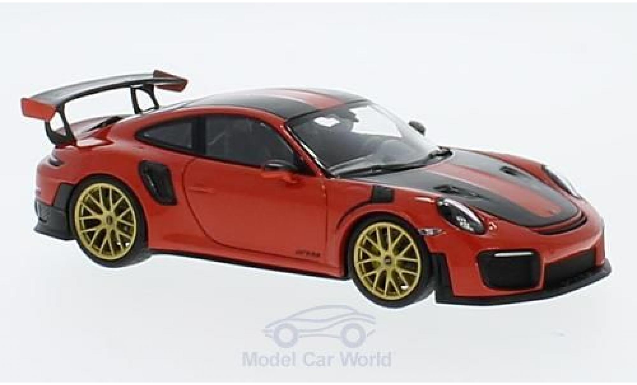 Porsche 991 GT2 RS 1/43 Minichamps 911 (.2) GT2RS oranje 2018 Weissach Package modelauto