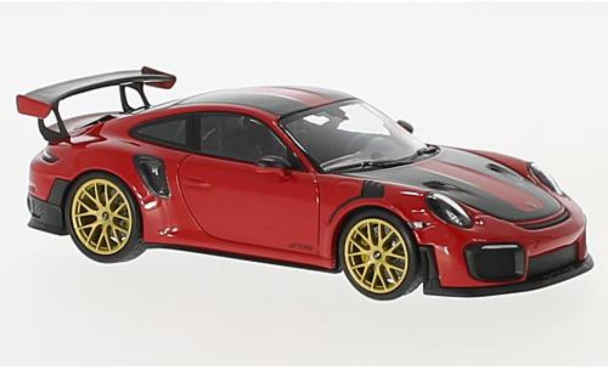 Porsche 991 GT2 RS 1/43 Minichamps 911 (.2) GT2RS rood/carbon 2018 Weissachpaket modelauto