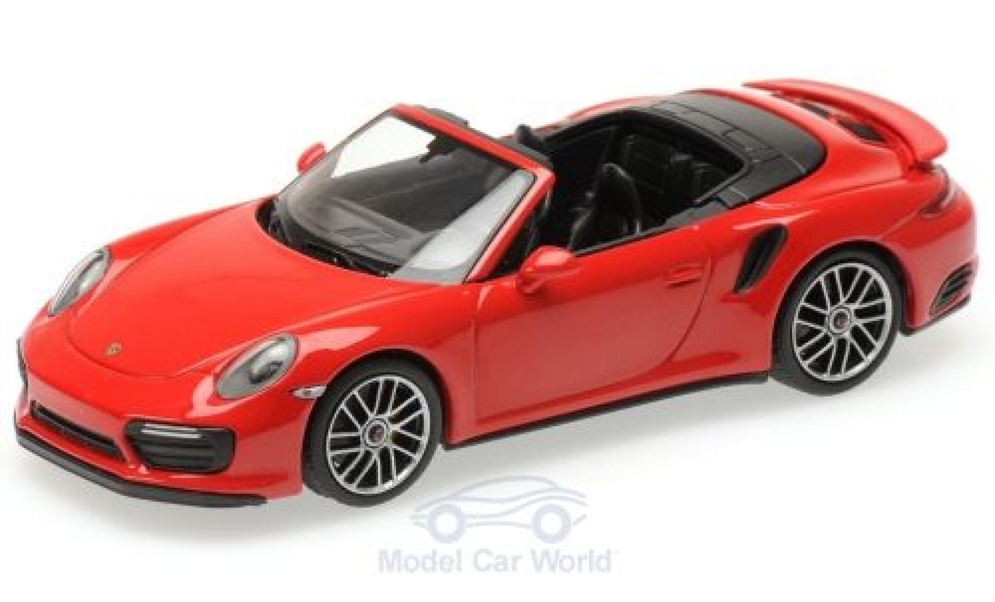 Porsche 991 Turbo S 1/43 Minichamps 911 (.2) Turbo S Cabriolet rood 2016 modelauto