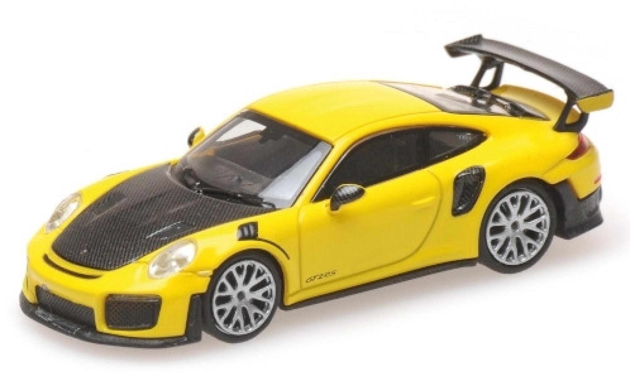 Porsche 991 GT2 RS 1/87 Minichamps 911 () GT2 RS geel 2018 avec Carbon-Capot modelauto