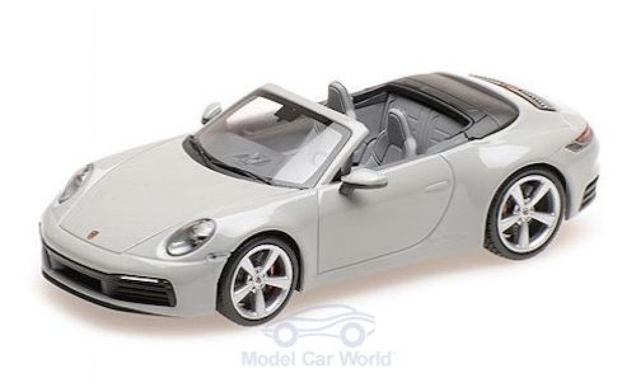 Porsche 992 4S 1/43 Minichamps 911 () Carrera 4S Cabriolet grijs 2019 modelauto