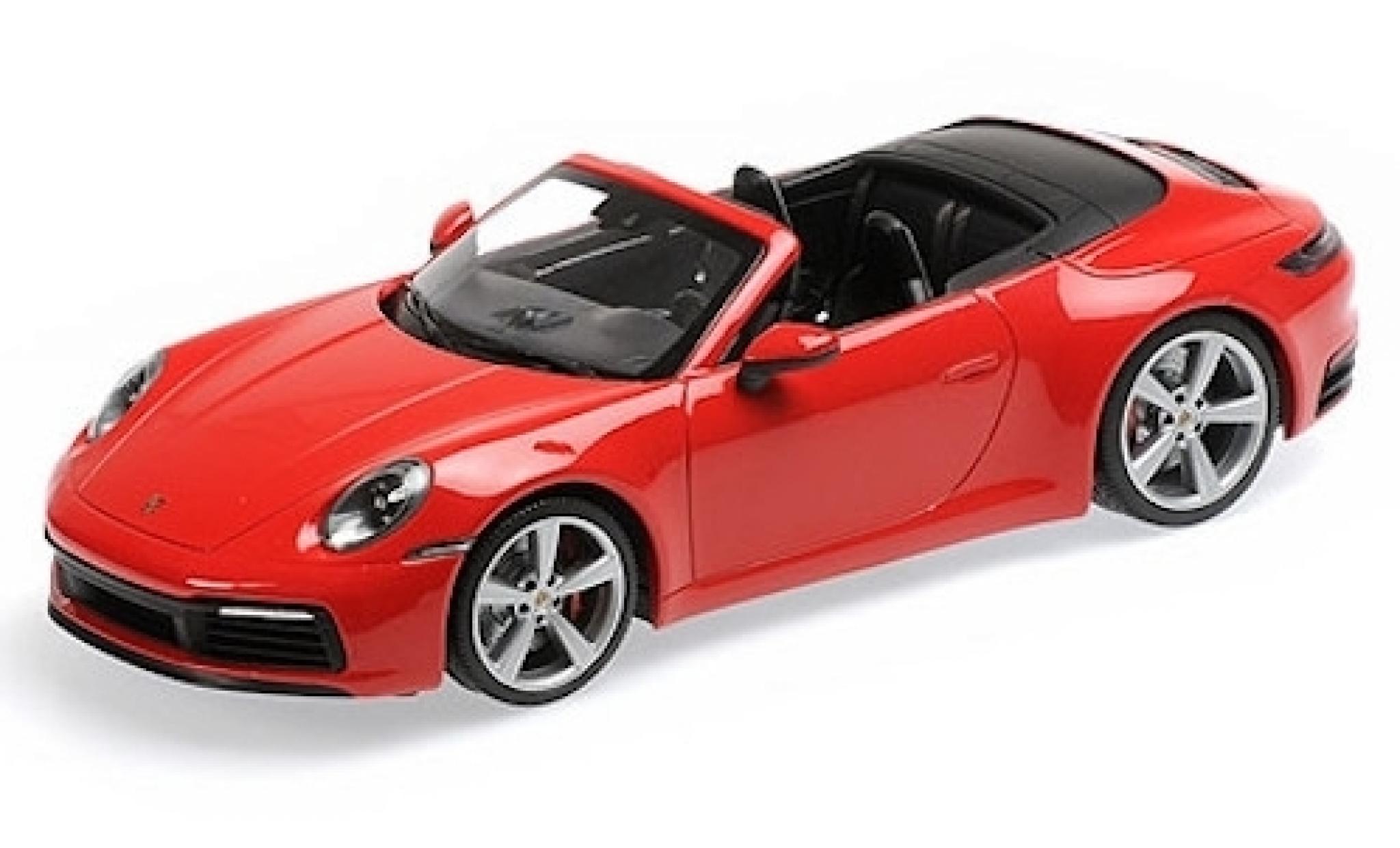 Porsche 992 4S 1/18 Minichamps 911 () Carrera 4S Cabriolet rood 2019 modelauto
