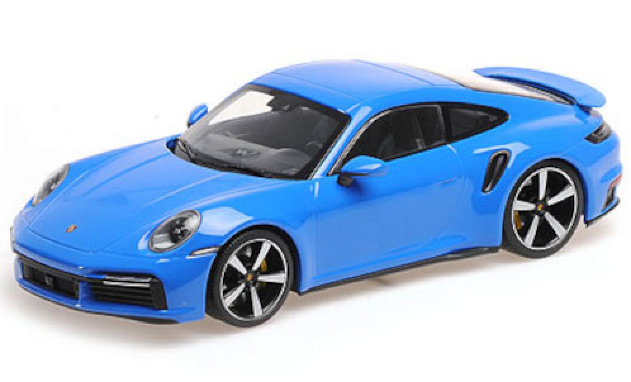Porsche 992 Turbo s 1/18 Minichamps 911 () Turbo S blauw 2021 modelauto