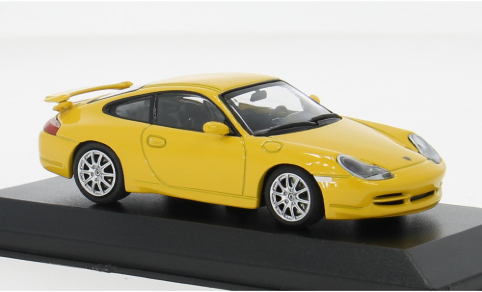 Porsche 996 GT3 1/43 Minichamps 911 geel 1999 1:43 modelauto
