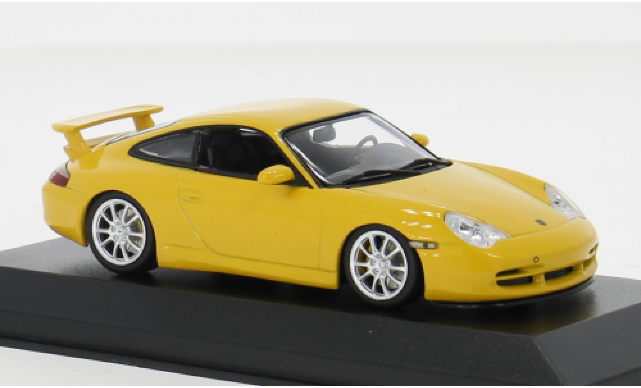 Porsche 996 GT3 1/43 Minichamps 911 geel 2003 1:43 modelauto