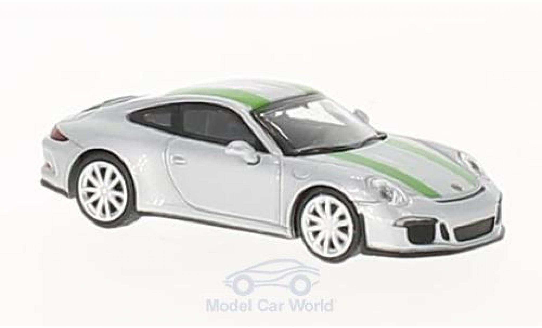 Porsche 991 R 1/87 Minichamps 911 R grijs/groen 2016 modelauto