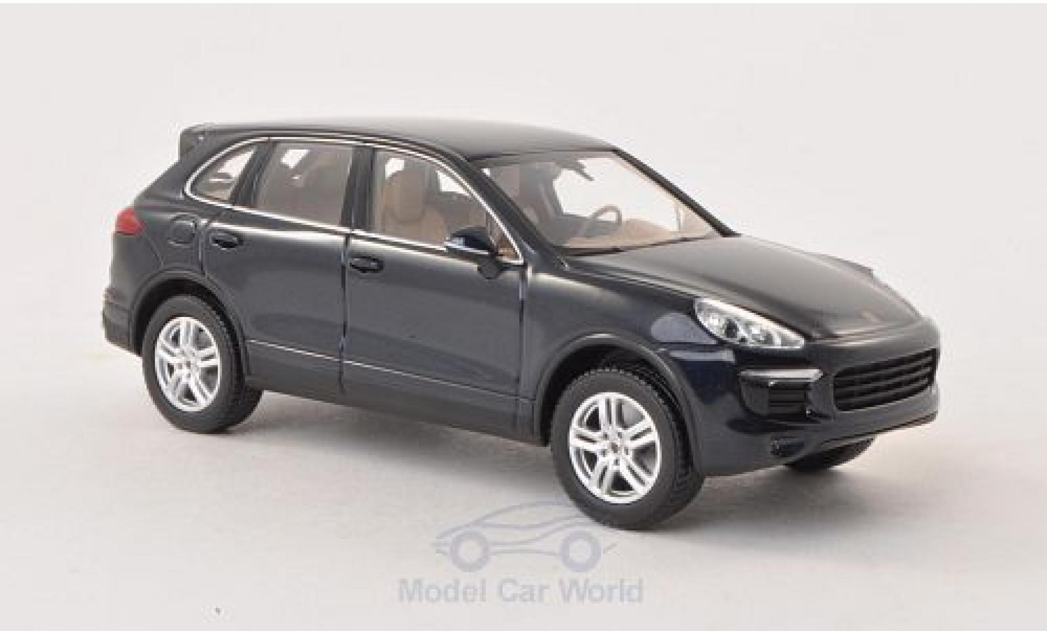 Porsche Cayenne S 1/43 Minichamps S (92A) metallic blauw 2014 ohne Vitrine modelauto