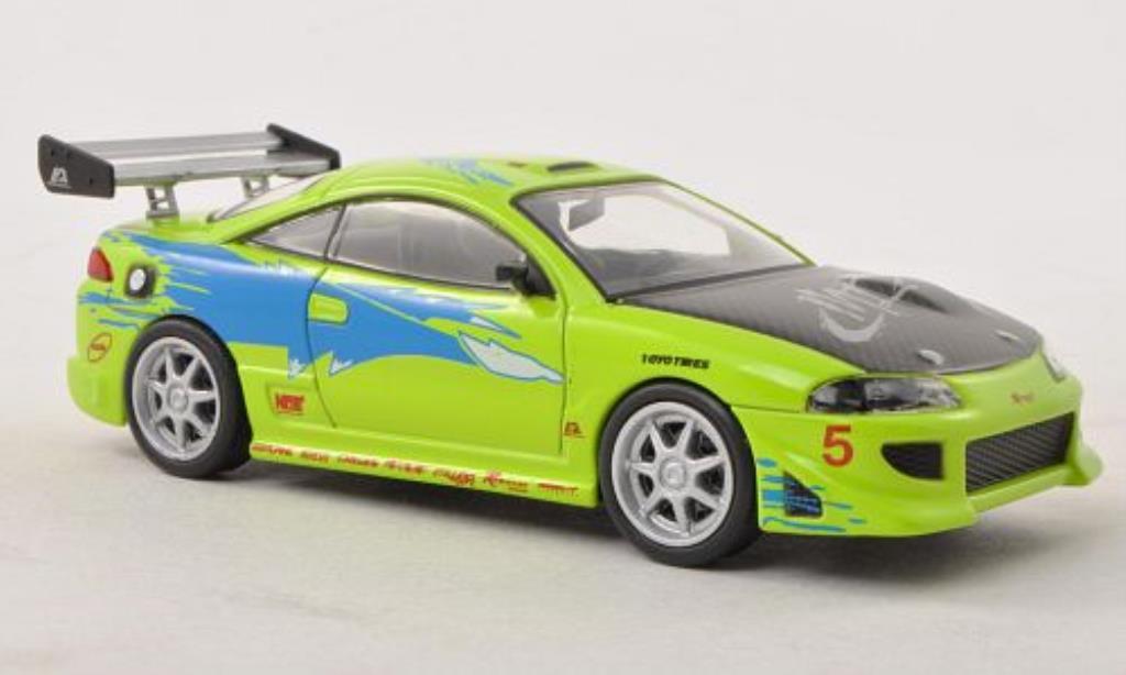 Mitsubishi Eclipse 1/43 Greenlight Tuning grun mit Dekor Fast & Furious 1995 modelauto
