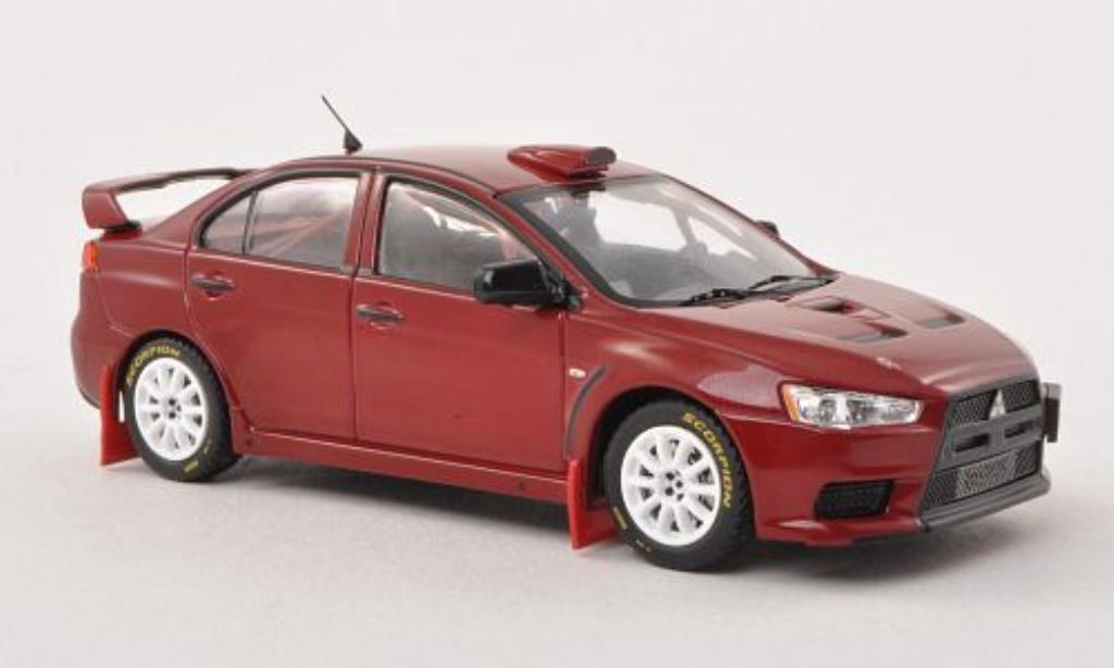 Mitsubishi Lancer 1/43 IXO Evo X Gr.N WRC Rally Edition rood Plain Body Version 2007 modelauto