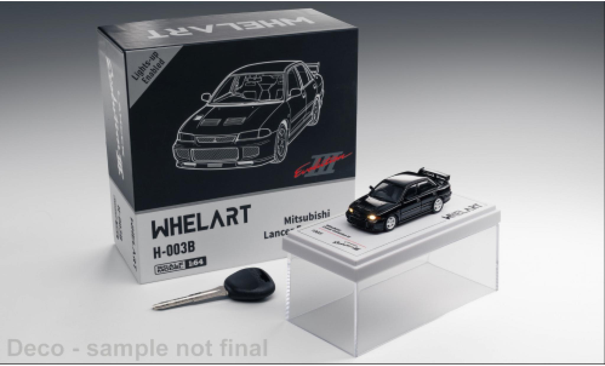 Mitsubishi Lancer 1/64 WhelArt Evolution III zwart 1:64 modelauto
