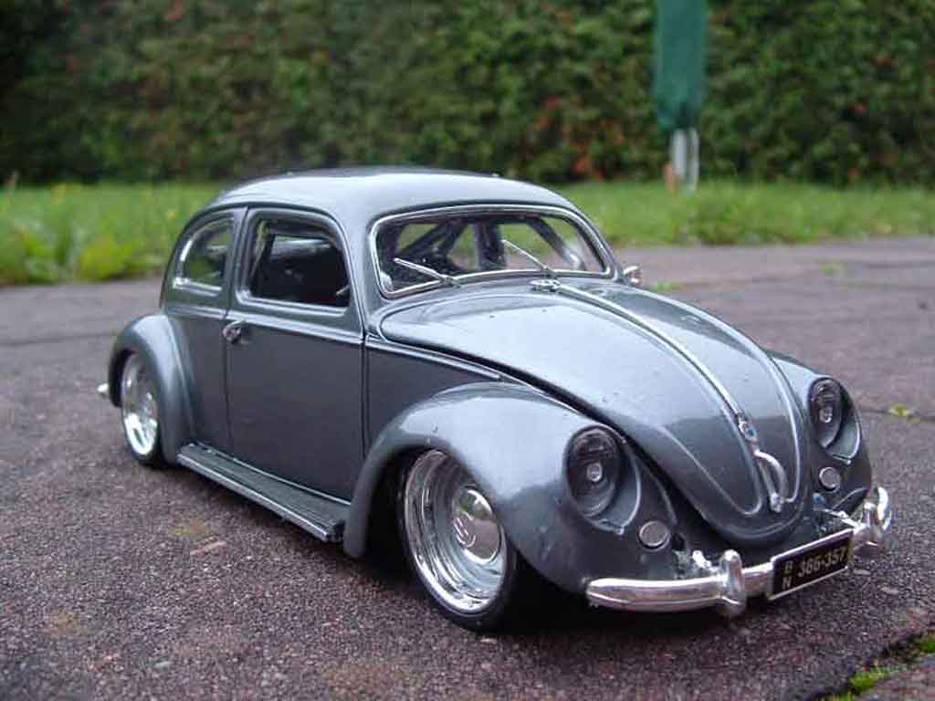 Volkswagen Kafer 1/18 Burago coxinelle grijs jantes toles modelauto