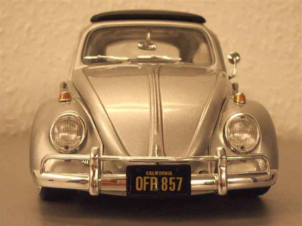 Volkswagen Kafer 1/18 Burago coxinelle grijs jantes bords larges modelauto