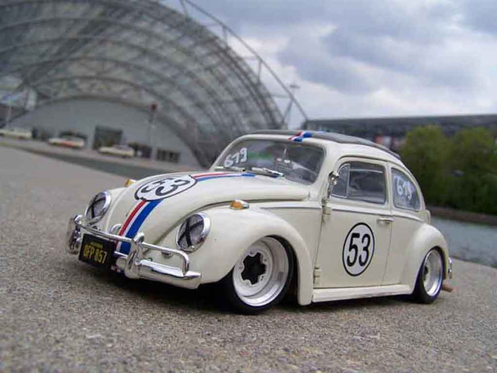 Volkswagen Kafer Herbie 1/18 Burago Herbie coxinelle jantes bords larges modelauto