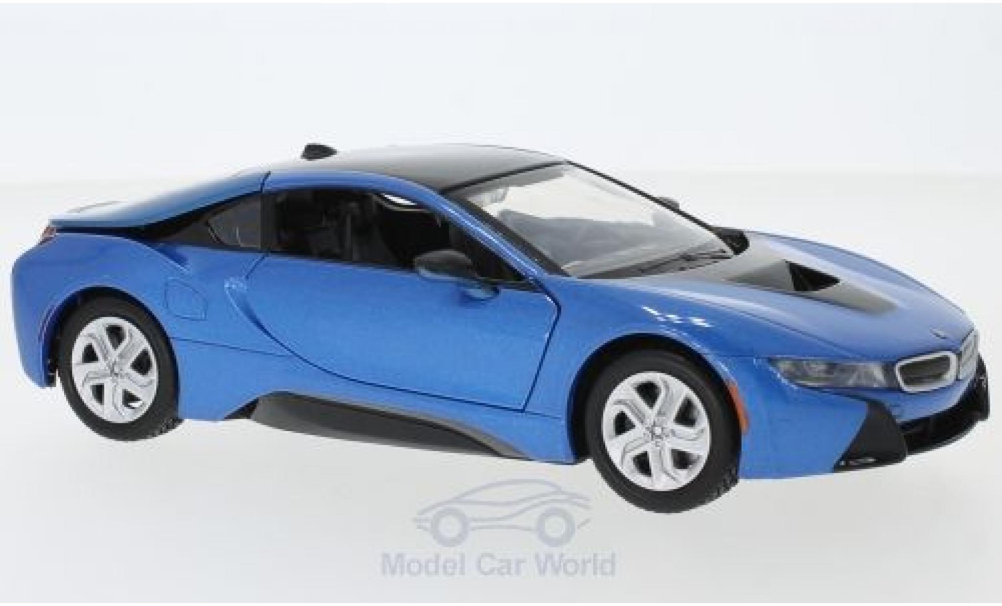 Bmw i8 1/24 Motormax metallic blauw 2018 modelauto