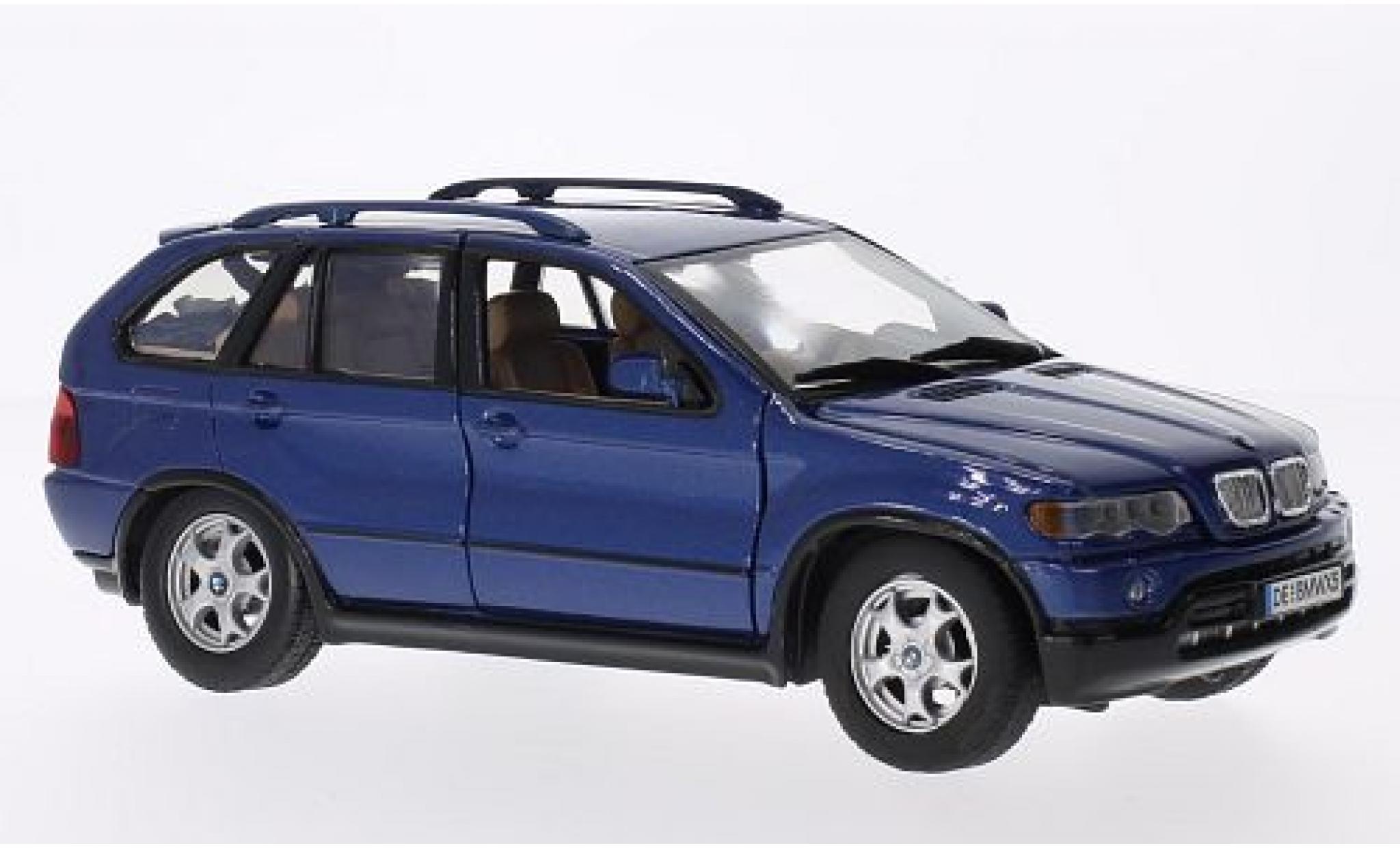 Bmw X5 1/24 Motormax metallic blauw sans Vitrine modelauto