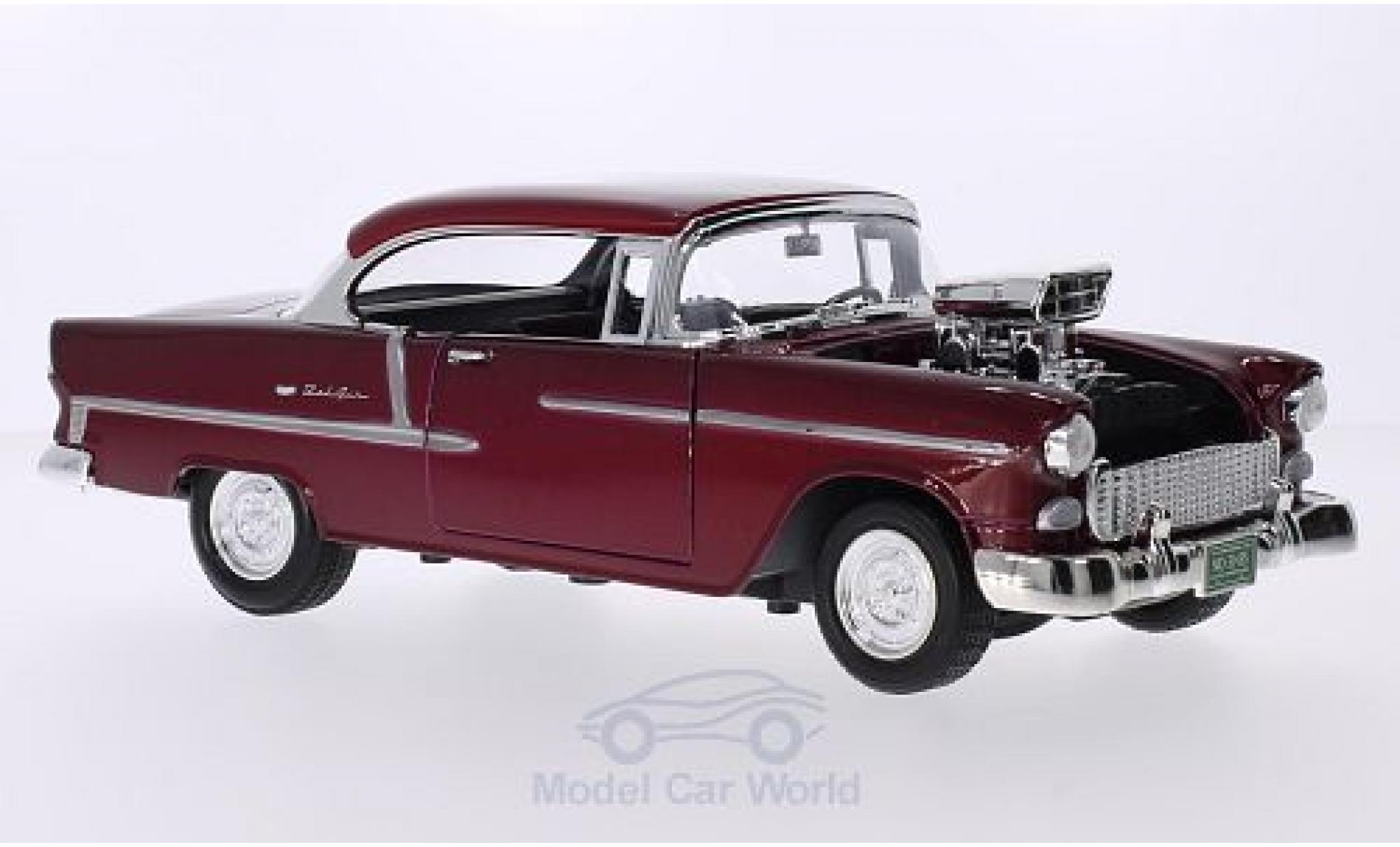 Chevrolet Bel Air 1/18 Motormax Tuning metallic rood 1955 modelauto