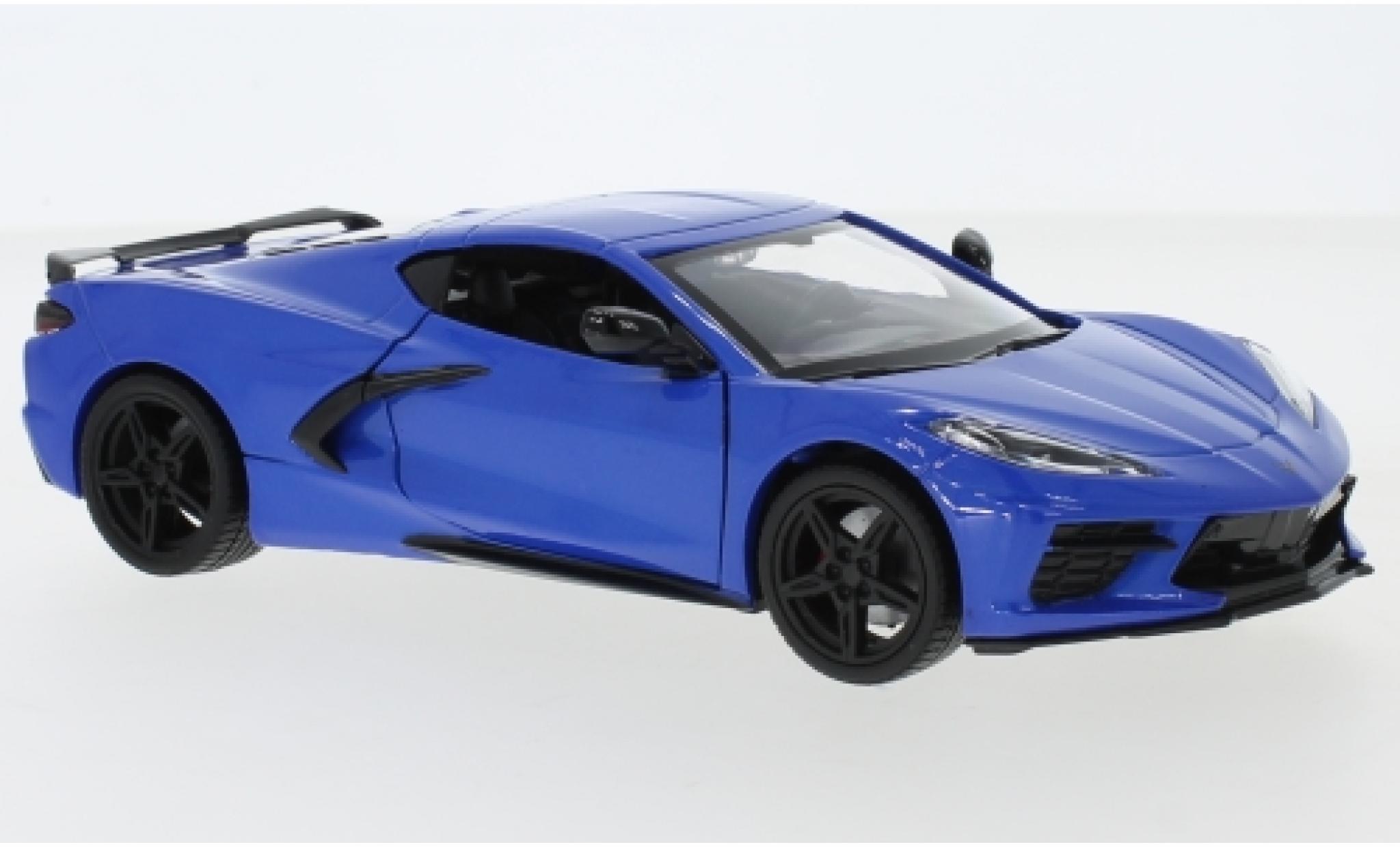 Chevrolet Corvette 1/24 Motormax C8 Stingray metallic blauw 2020 modelauto