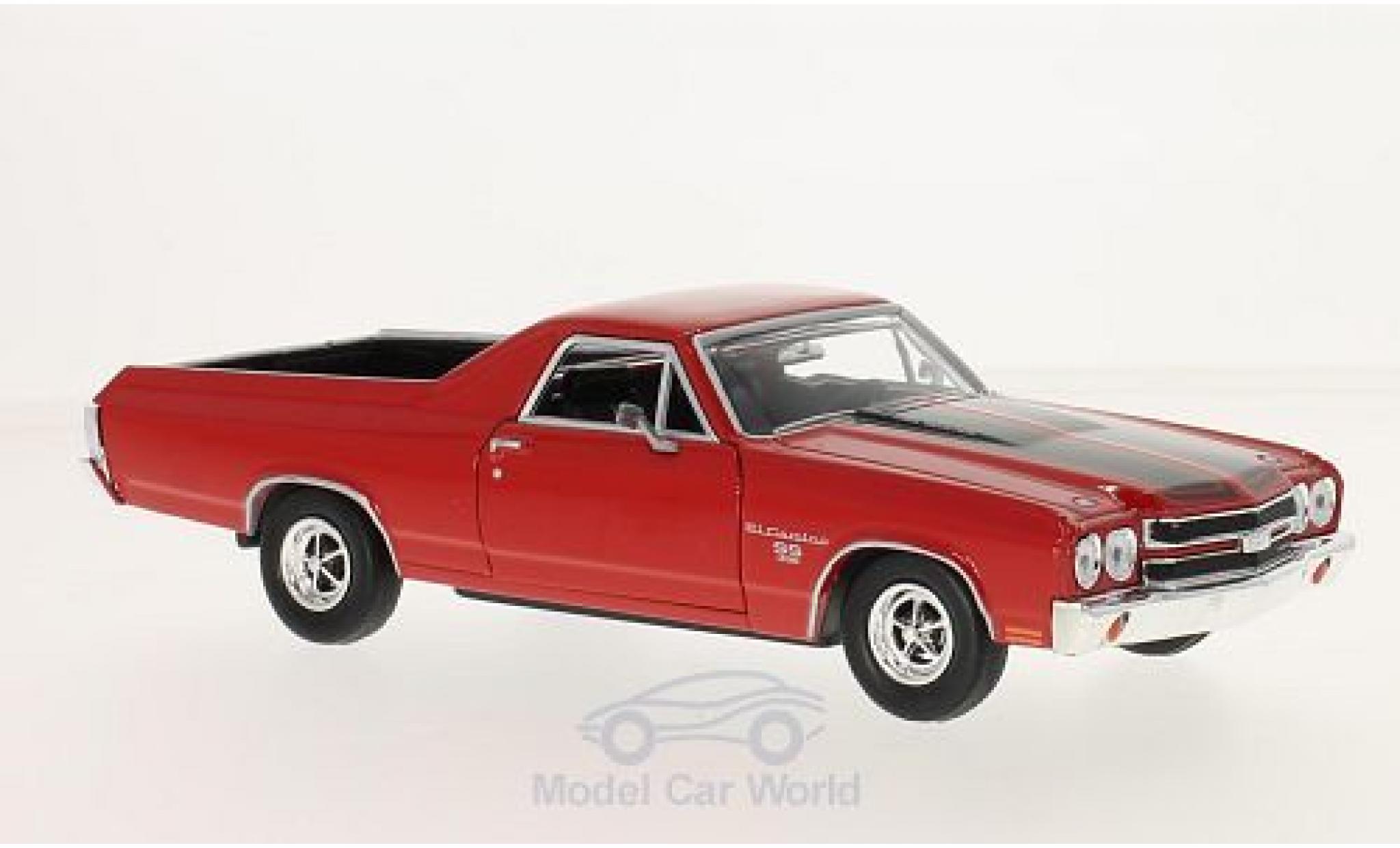 Chevrolet El Camino 1/24 Motormax rood/zwart 1970 modelauto