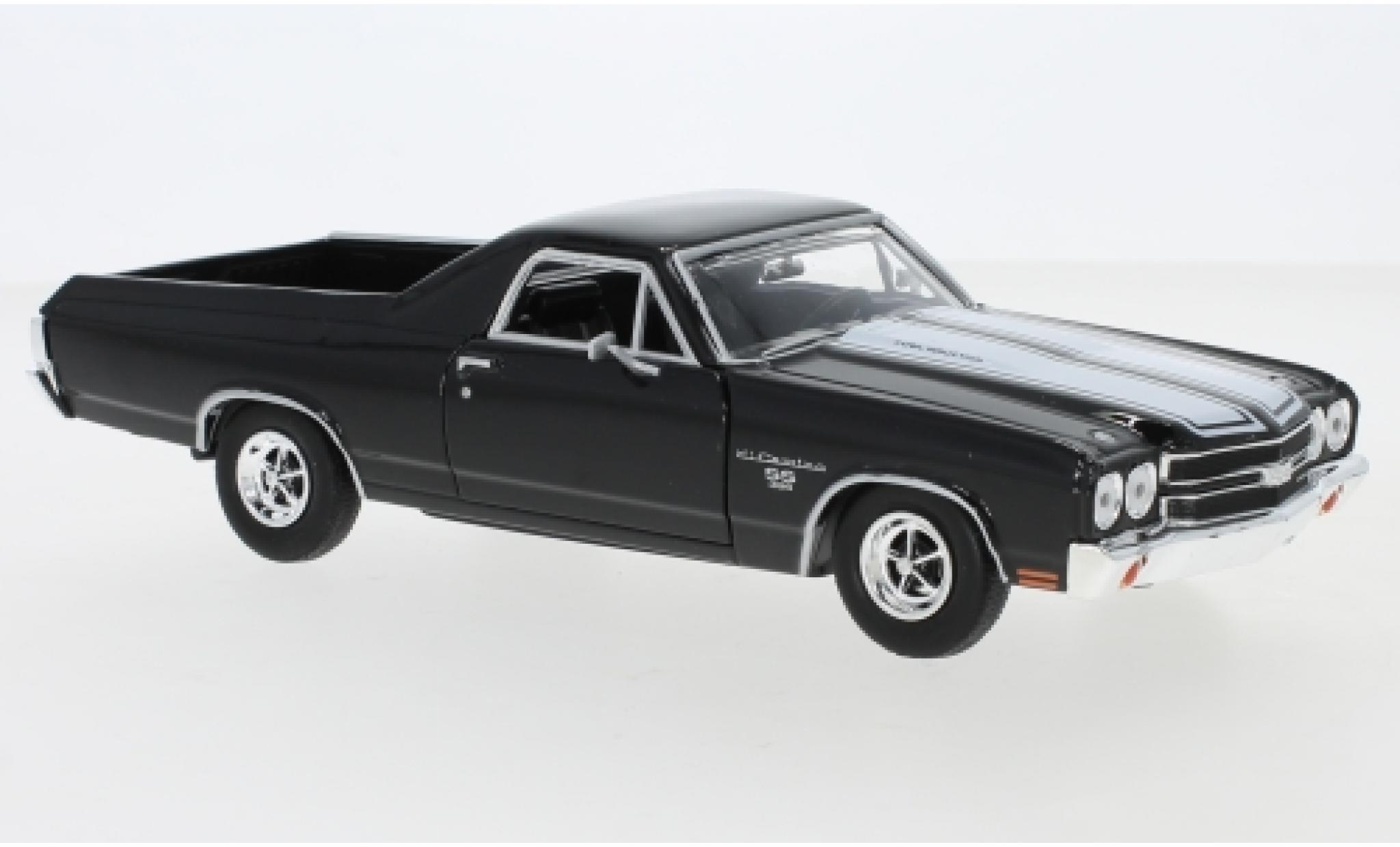 Chevrolet El Camino 1/24 Motormax SS 396 zwart/wit 1970 modelauto