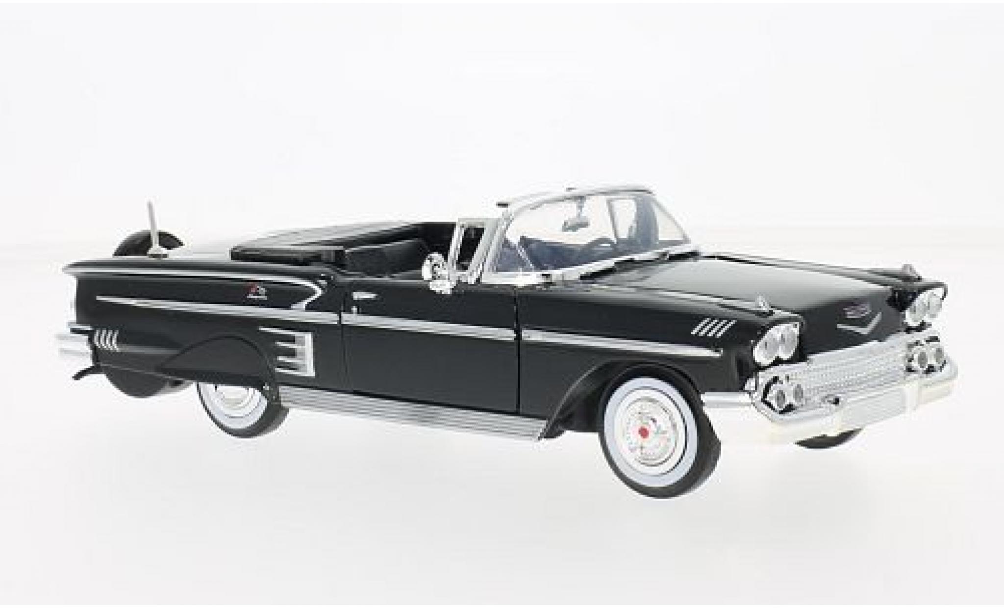 Chevrolet Impala 1/18 Motormax Cabriolet zwart 1958 modelauto