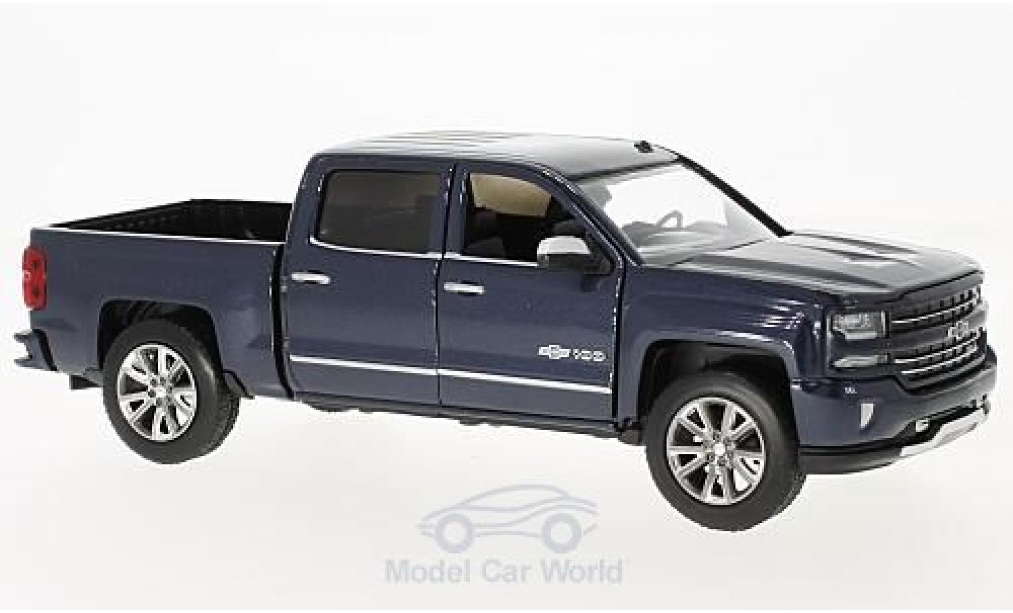 Chevrolet Silverado 1/27 Motormax Centennial Edition metallic blauw 2018 modelauto