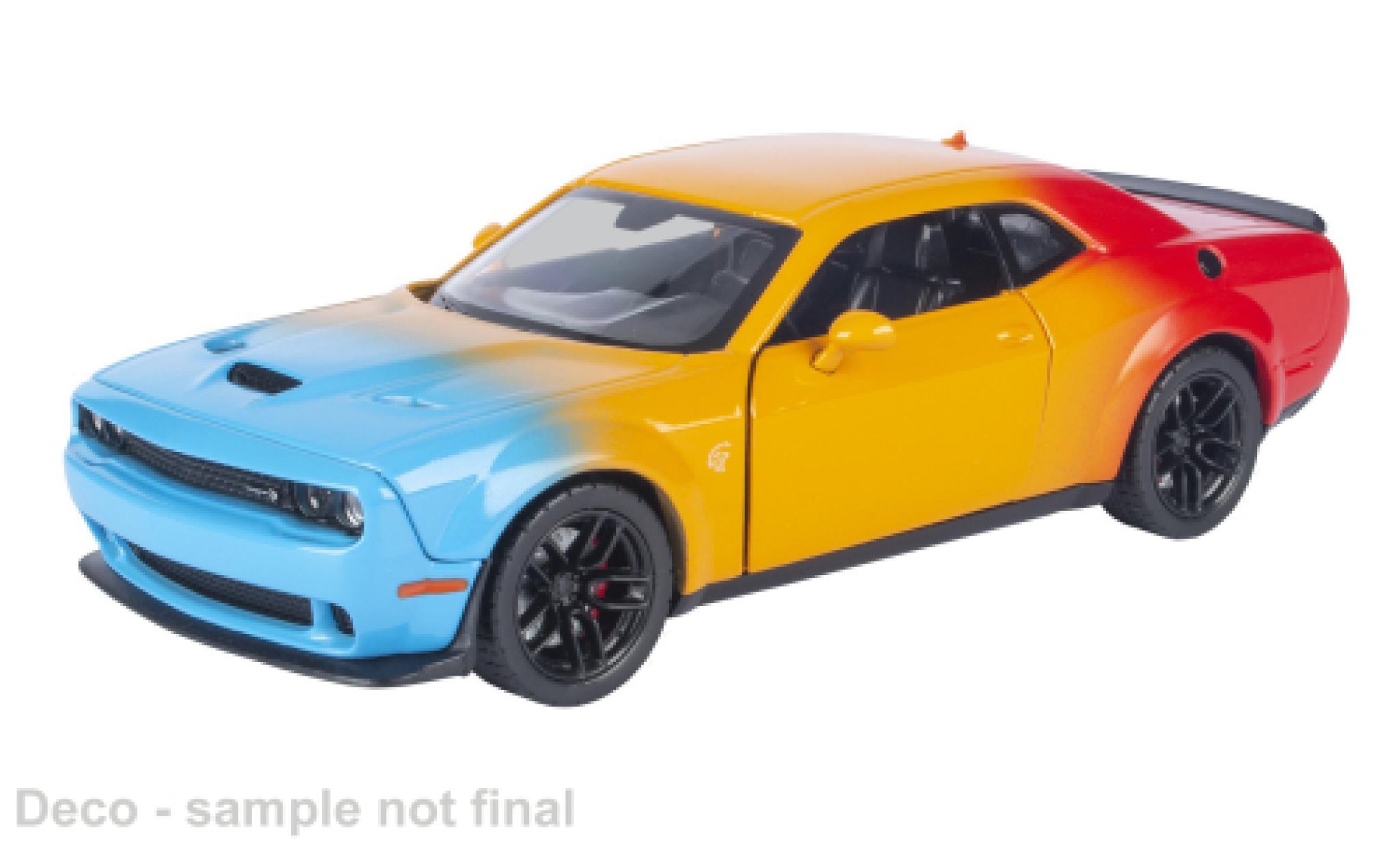 Dodge Challenger 1/24 Motormax Hellcat SRT geel/Dekor 2018 1:24 modelauto