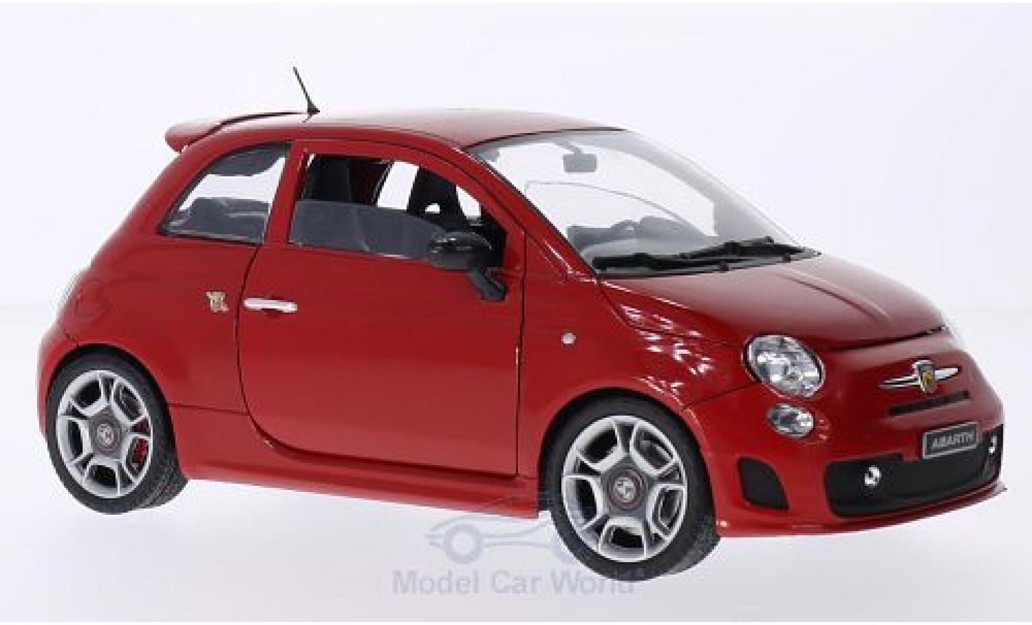 Fiat 500 F 1/18 Motormax Abarth rood 2008 modelauto