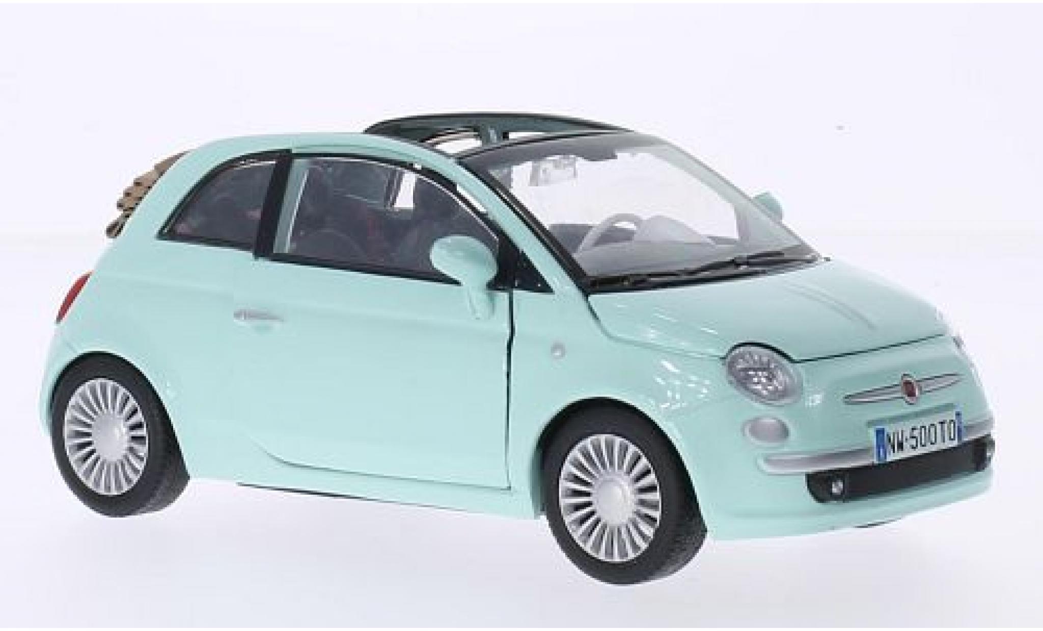 Fiat 500 1/24 Motormax Cabrio groen modelauto