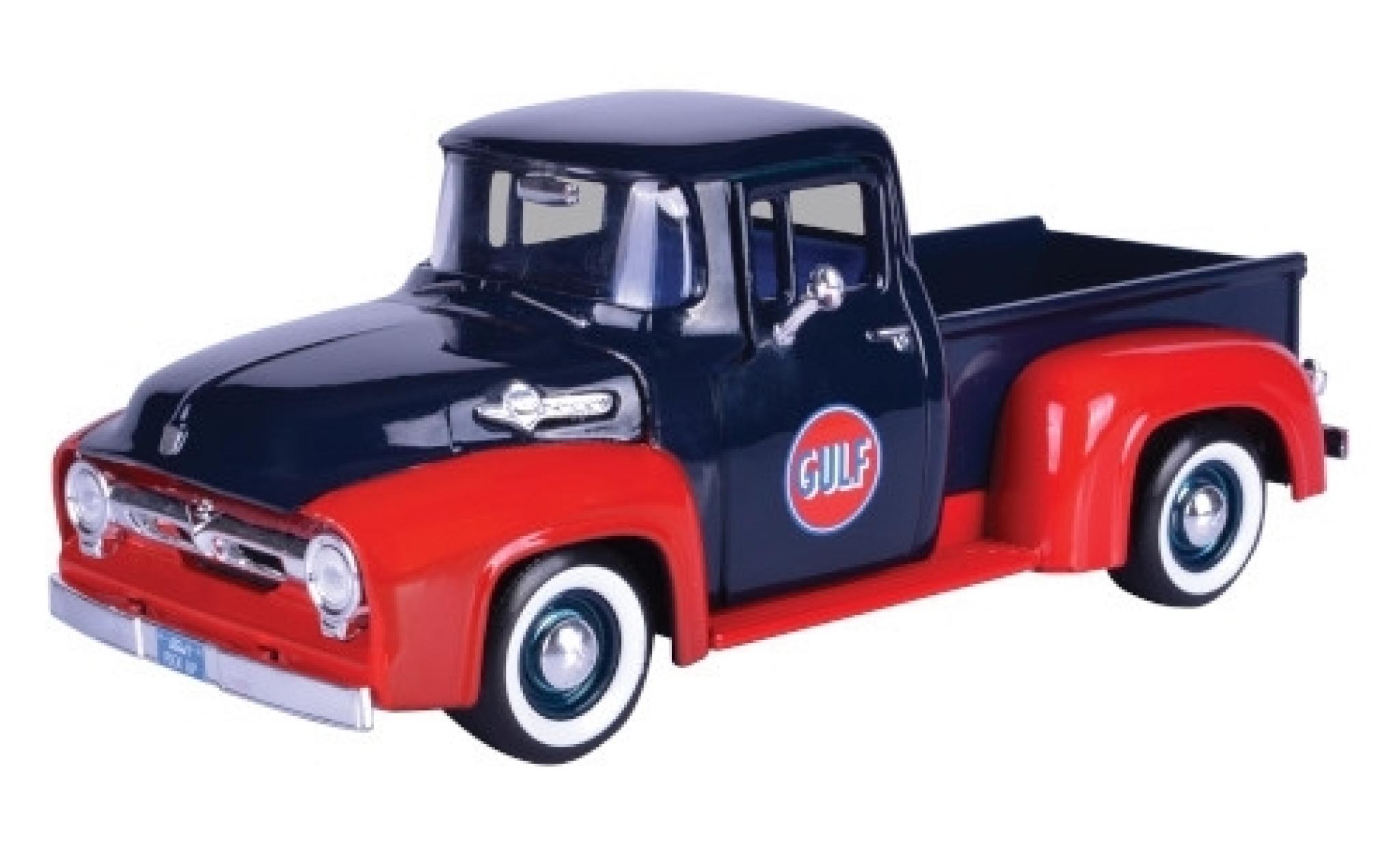 Ford F-1 1/24 Motormax 00 Pick Up blauw/rood Gulf 1956 modelauto