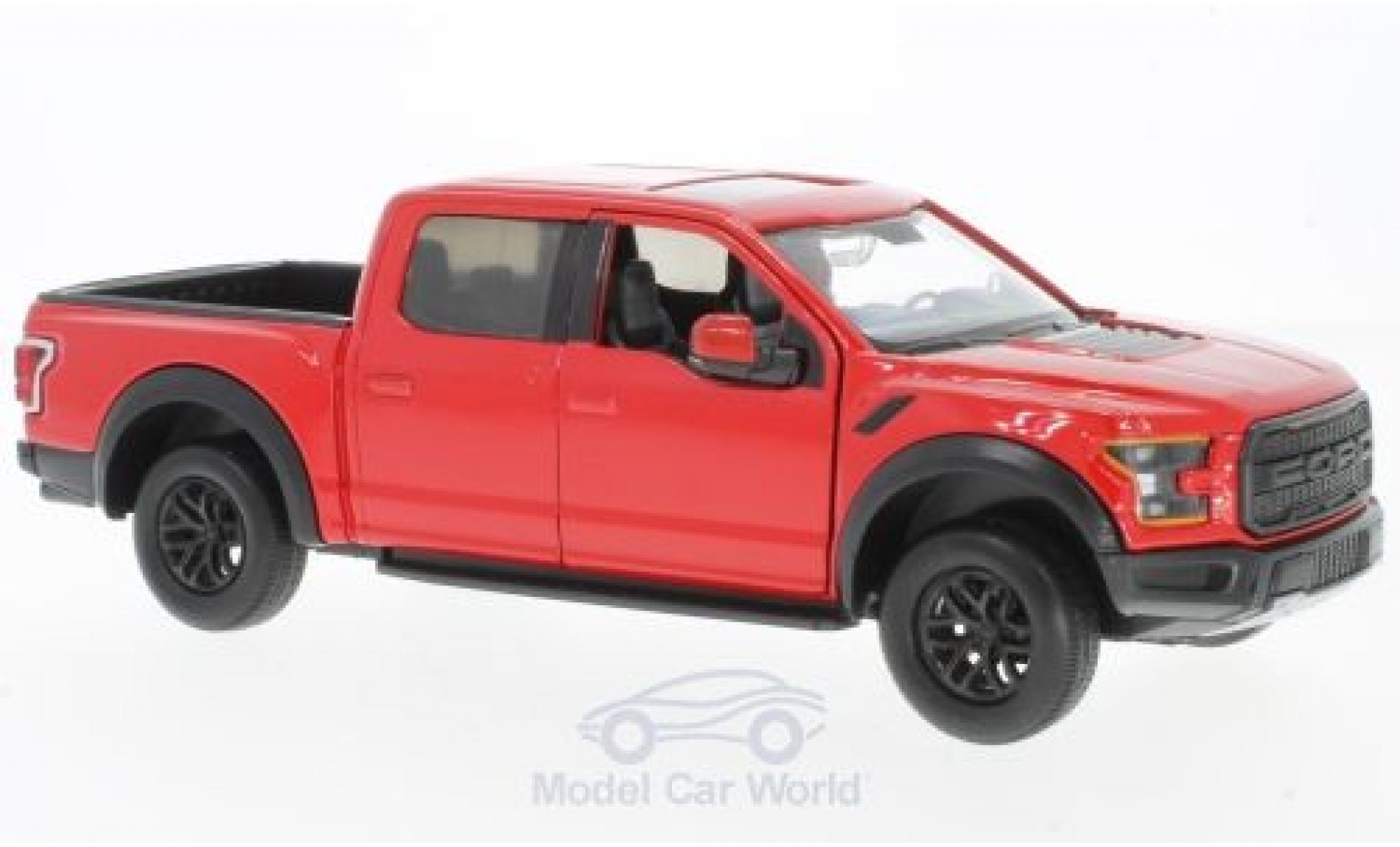 Ford F-1 1/24 Motormax 50 Raptor rood 2017 modelauto