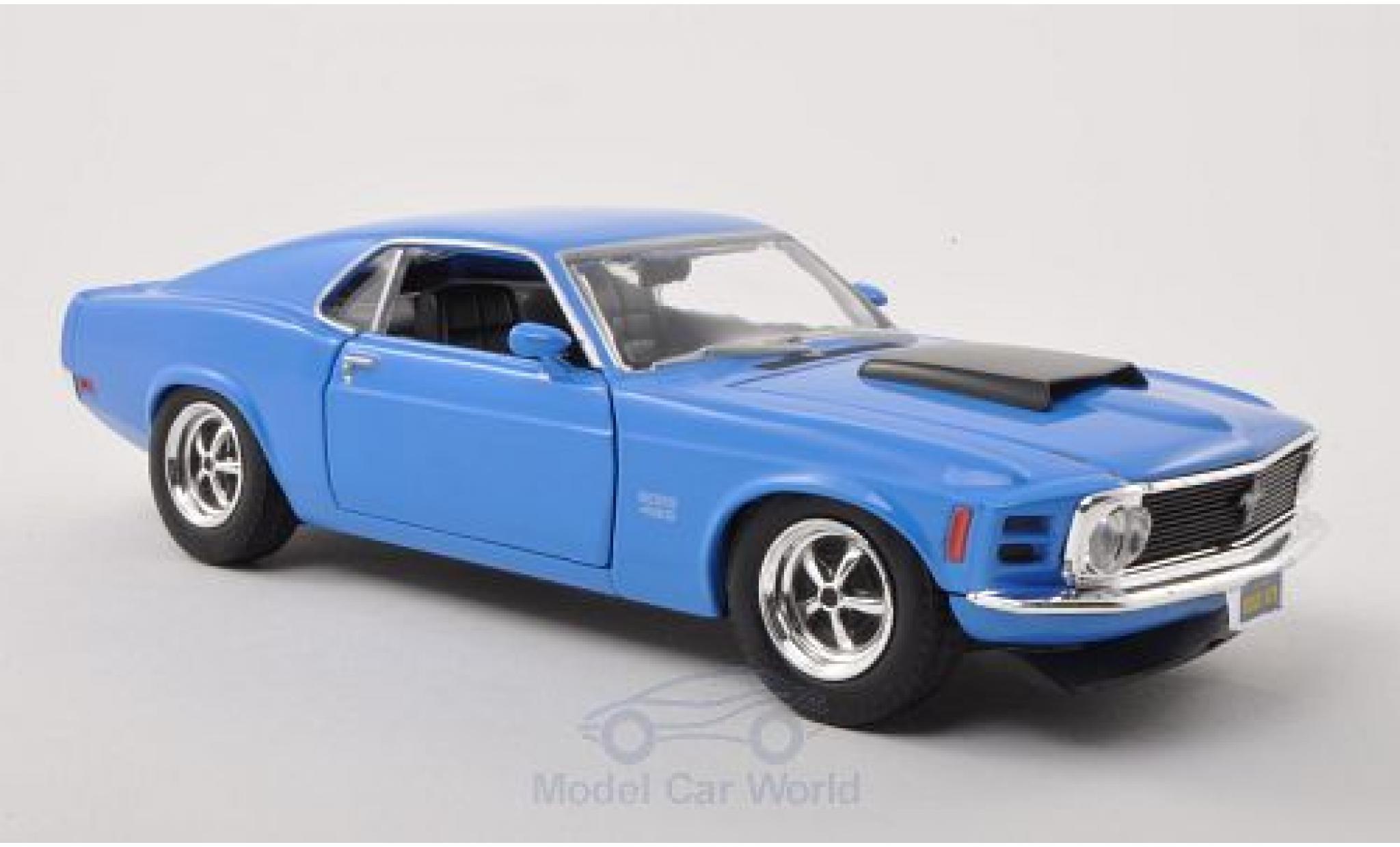 Ford Mustang 1970 1/24 Motormax Boss 429 blauw 1970 modelauto