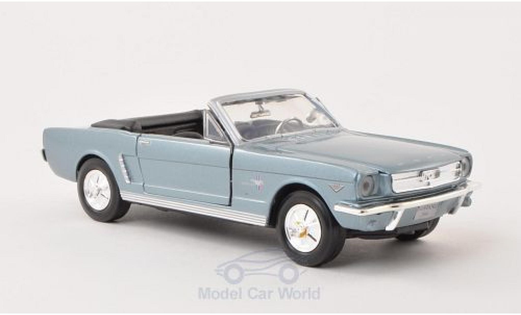Ford Mustang 1/24 Motormax Cabriolet metallic blauw 1964 ohne Vitrine modelauto
