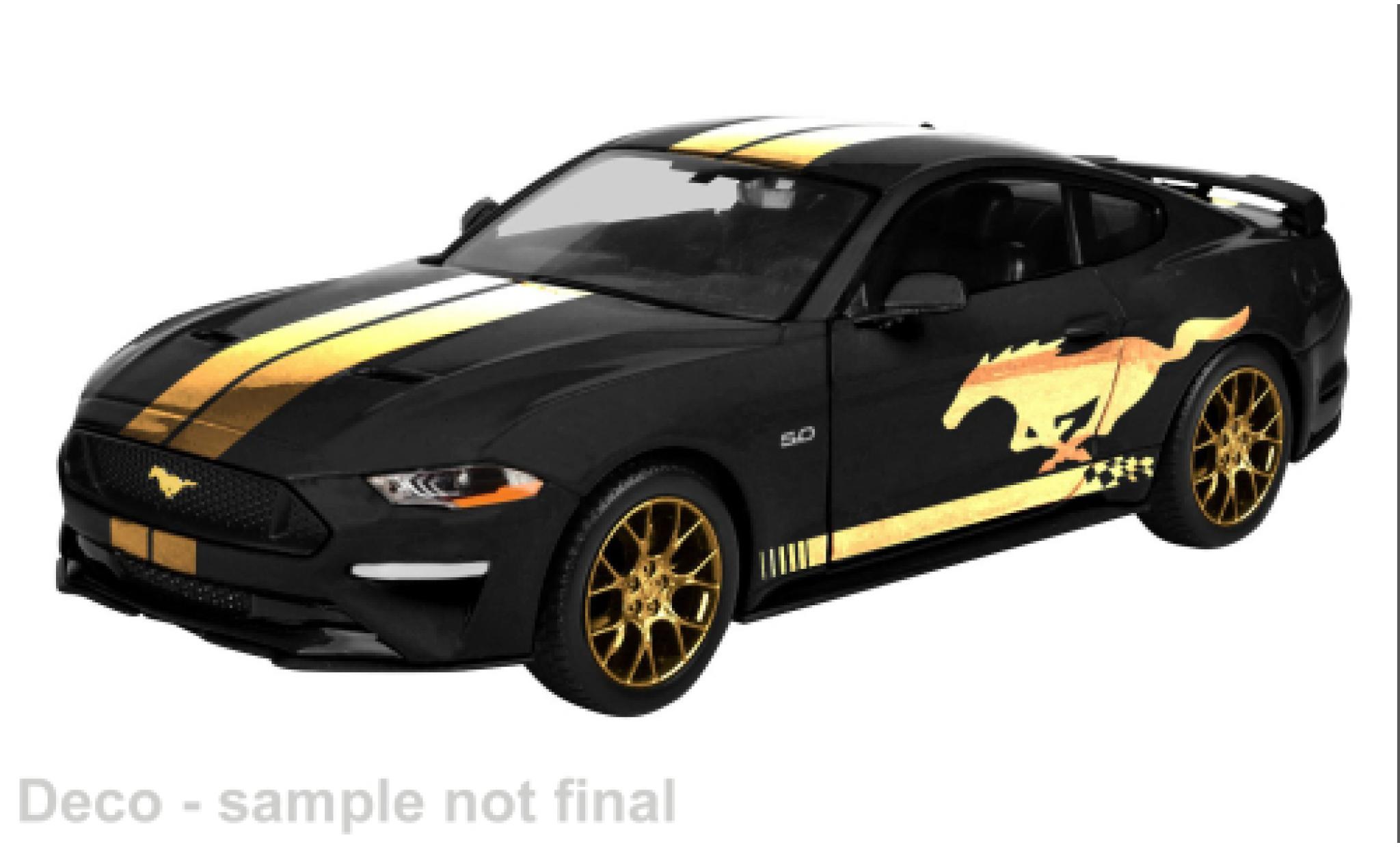 Ford Mustang 1/24 Motormax GT zwart/gold 2018 1:24 modelauto