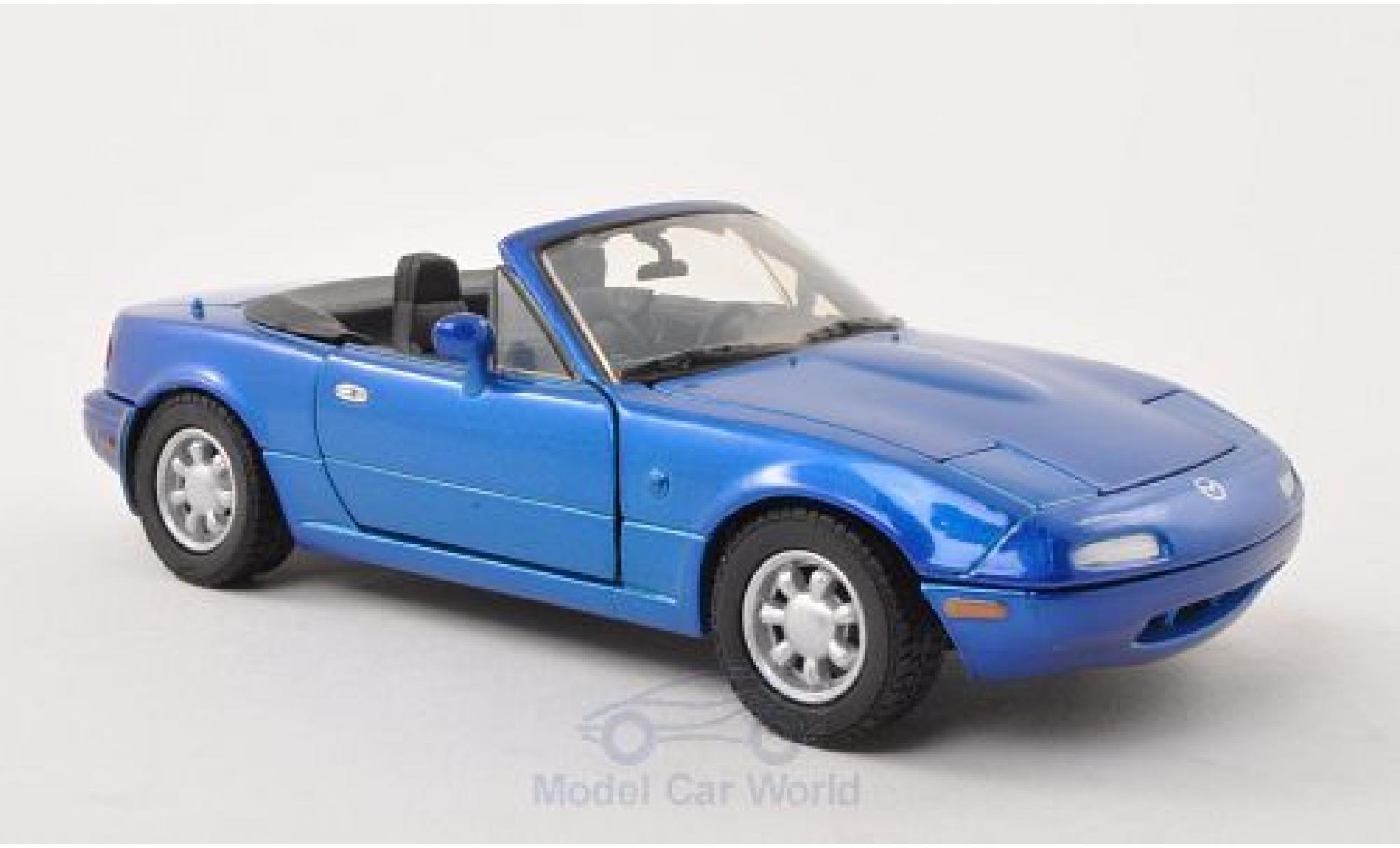 Mazda MX 1/24 Motormax -5 Miata metallic blauw modelauto