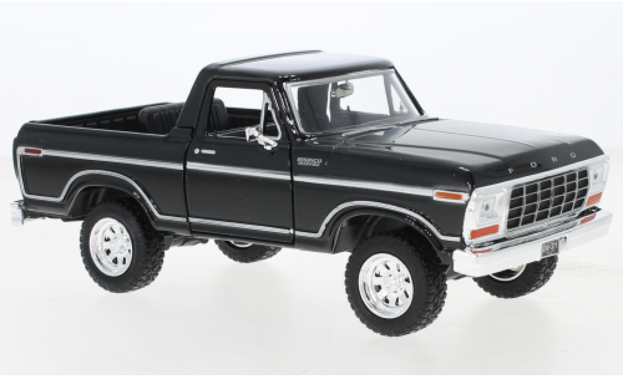 Ford Bronco 1/24 Motormax Custom zwart 1978 modelauto