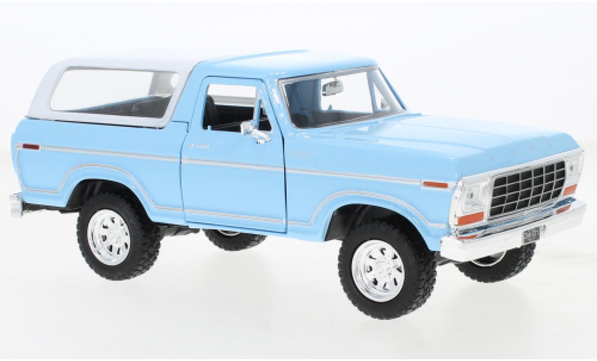 Ford Bronco 1/24 Motormax Ranger XLT blauw/wit 1978 modelauto
