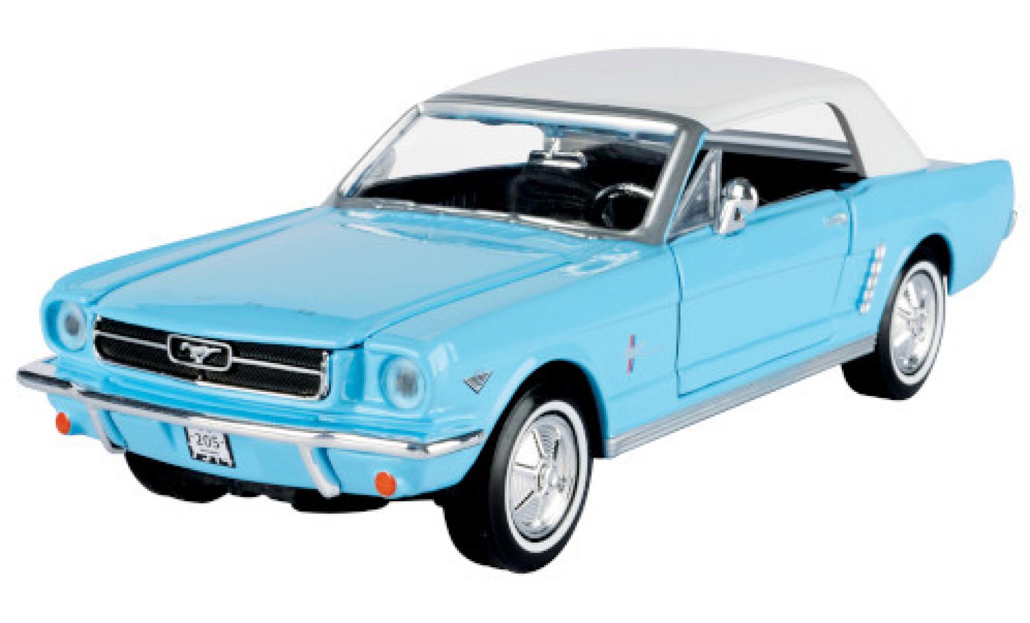 Ford Mustang 1/24 Motormax Cabriolet blauw/wit 1964 modelauto