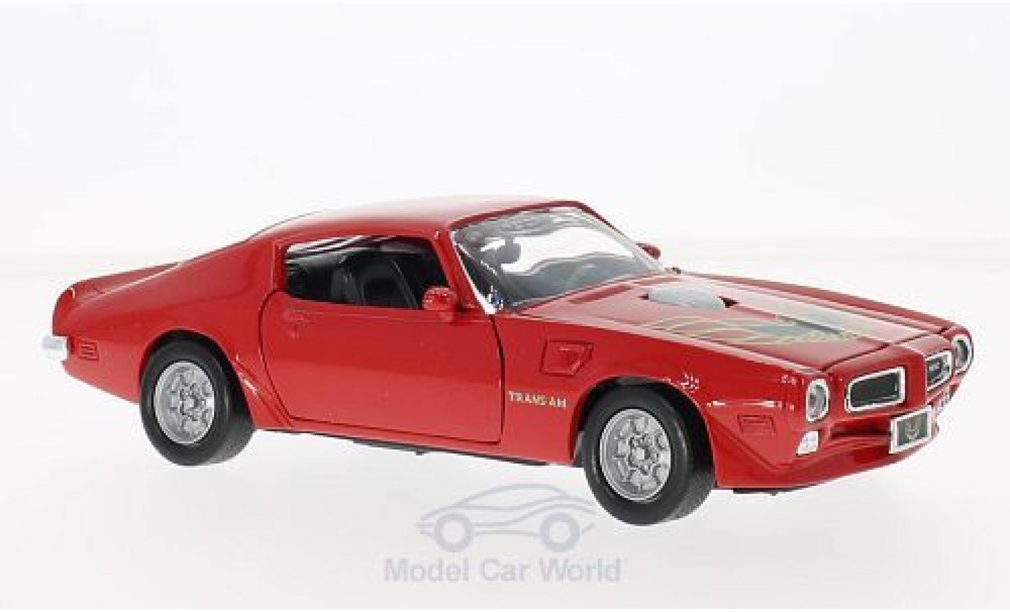 Pontiac Firebird 1973 1/24 Motormax Trans Am rood/Dekor 1973 modelauto