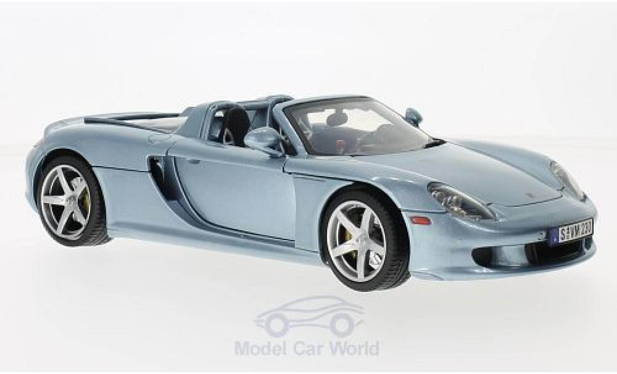 Porsche Carrera GT 1/18 Motormax metallic blauw 2004 modelauto