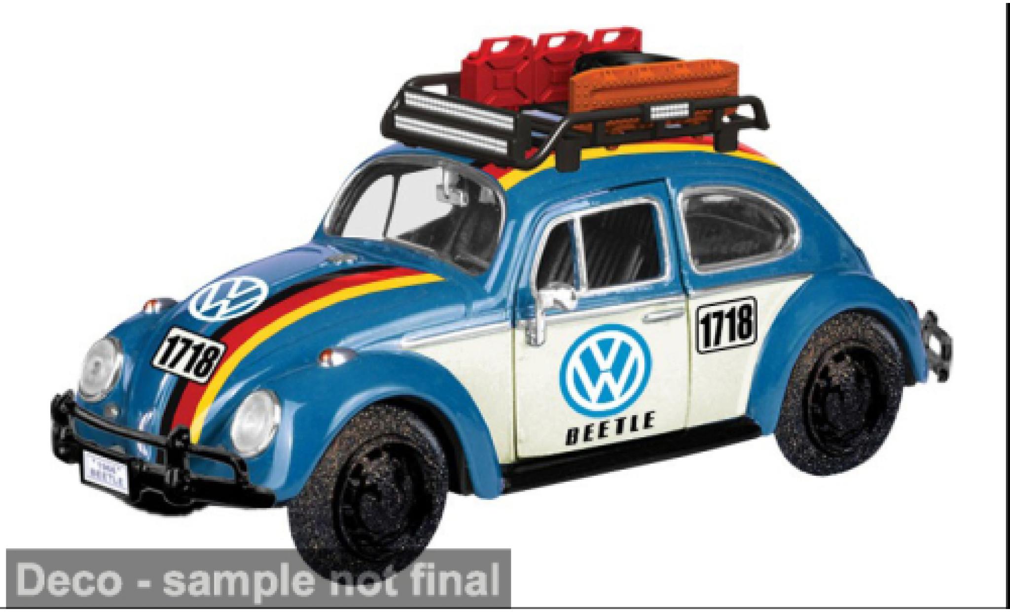 Volkswagen Beetle 1/24 Motormax blauw/Dekor 1966 1:24 modelauto